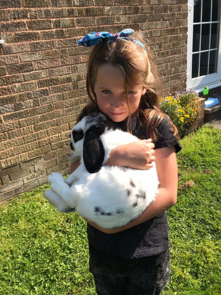 Sweetcorn is normally the timid bunny, but he was so placid with Autumn! 🤗